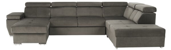 KONDELA Sedací souprava, šedohnědá taupe, levá, LAMORA U