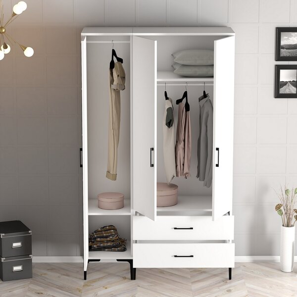 Šatní skříň Kiara RT (bílá). Akce -25%