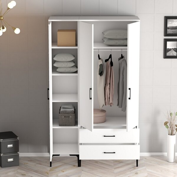Šatní skříň Kiara RT (bílá). Akce -25%