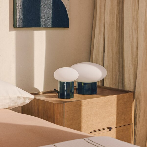 Kave Home Černá mramorová stolní lampa Idela Ø26 cm