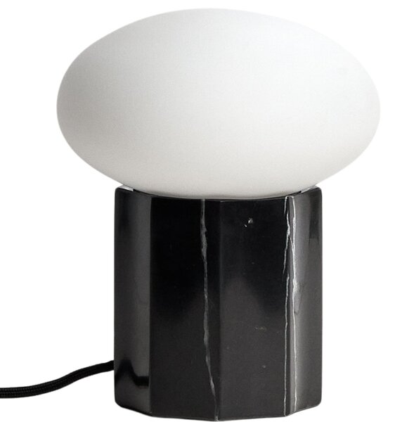 Kave Home Černá mramorová stolní lampa Idela Ø16 cm