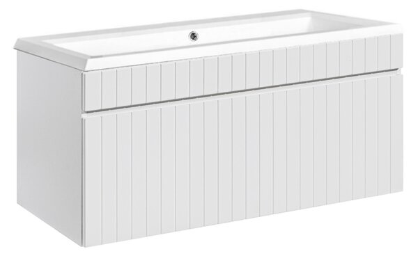 COMAD Závěsná skříňka s umyvadlem - ICONIC 82-100 white, šířka 100 cm, matná bílá