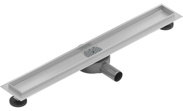 Mexen Flat nerezový sprchový žlab 50 cm s rotačním 360° sifonem - tělo žlabu bez krytu, nerez, 1040050