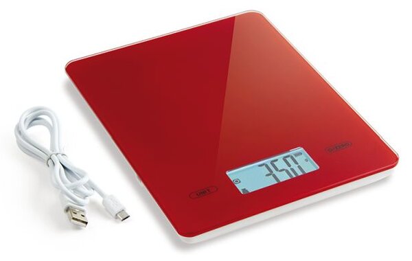Kuchyňská váha USB, červená - Carlo Giannini (USB kuchyňská váha, červená - Carlo Giannini)