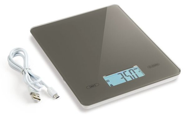Kuchyňská váha USB, šedá - Carlo Giannini