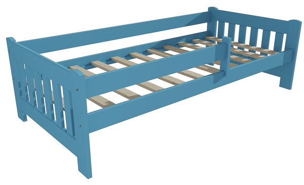 Vomaks Dětská postel DP 022 se zábranou Rozměr: 70 x 160 cm, Povrchová úprava: netransparentní barva modrá