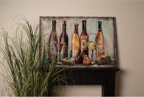 3D kovový nástěnný obraz Degustace vín – 120x80 cm