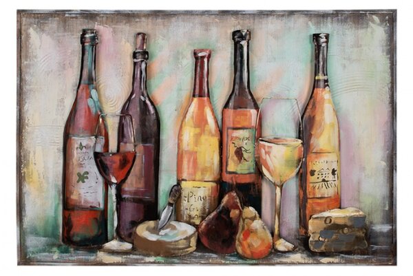 3D kovový nástěnný obraz Degustace vín – 120x80 cm