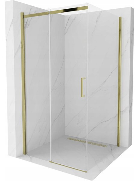 Mexen Omega sprchový kout 100x100cm, 8mm sklo, zlatý profil-čiré sklo, 825-100-100-50-00