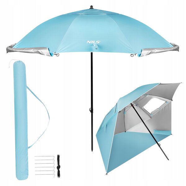 Plážový slunečník Nils Camp NC17114, 240 cm, modrý