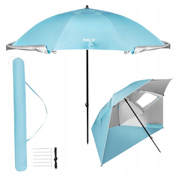 Plážový slunečník Nils Camp NC17114, 240 cm, modrý