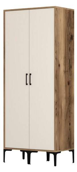 Šatní skříň Kiara SS (ořech + krémová). Akce -25%