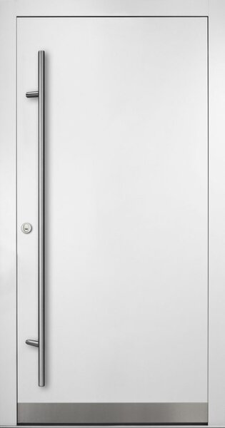 FM TÜREN Vchodové dveře s ocelovým opláštěním FM Turen model DS07 Orientace dveří: Levé, otevírání dovnitř, Dekor: Bílá, Standardní rozměr: 98 cm x 208 cm - vnější rozměr rámu