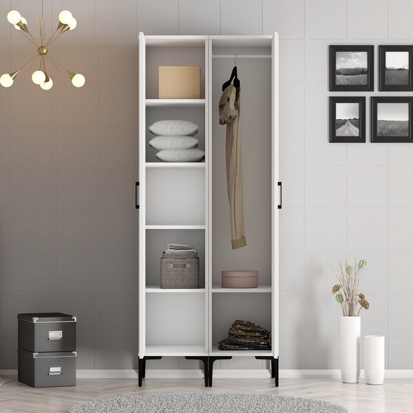 Šatní skříň Kiara SS (bílá). Akce -25%