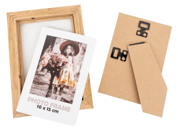 FANDY Dřevěný fotorámeček Bevel 10x15 2 hnědý