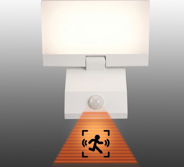 LED Venkovní nástěnné svítidlo se senzorem LED/18W/230V IP44 bílá