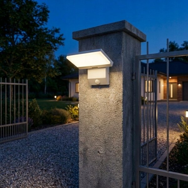 LED Venkovní nástěnné svítidlo se senzorem LED/18W/230V IP44 bílá