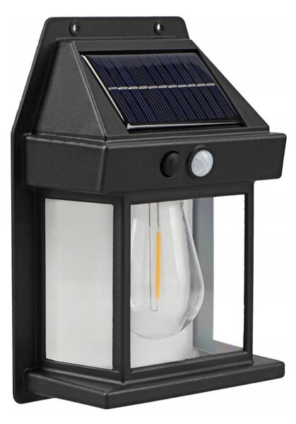 LED Solární nástěnné svítidlo se senzorem LED/3,7V 600 mAh IP44 černá