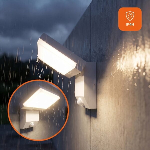LED Venkovní nástěnné svítidlo se senzorem LED/18W/230V IP44 bílá