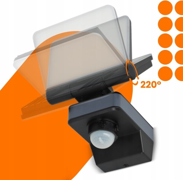 LED Reflektor se senzorem pohybu a soumraku LED/24W/230V 4200K IP54 černá