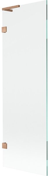 Mexen, Mexen Lunar L 1-křídlová vanová zástěna 60 x 150 cm, transparentní, broušená měď - 897L-060-000-65-00