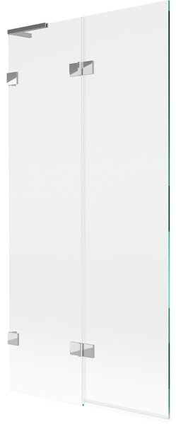 Mexen Lunar L, 2-křídlová vanová zástěna levá 90 x 150 cm, čiré sklo, chromová, 897L-090-100-01-00-L