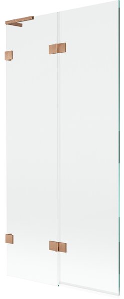 Mexen Lunar L, 2-křídlová vanová zástěna levá 90 x 150 cm, čiré sklo, měděná matná, 897L-090-100-65-00-L