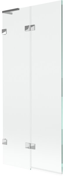 Mexen Lunar L, 2-křídlová vanová zástěna levá 80 x 150 cm, čiré sklo, chromová, 897L-080-100-01-00-L