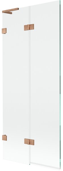 Mexen Lunar L, 2-křídlová vanová zástěna levá 80 x 150 cm, čiré sklo, měděná matná, 897L-080-100-65-00-L
