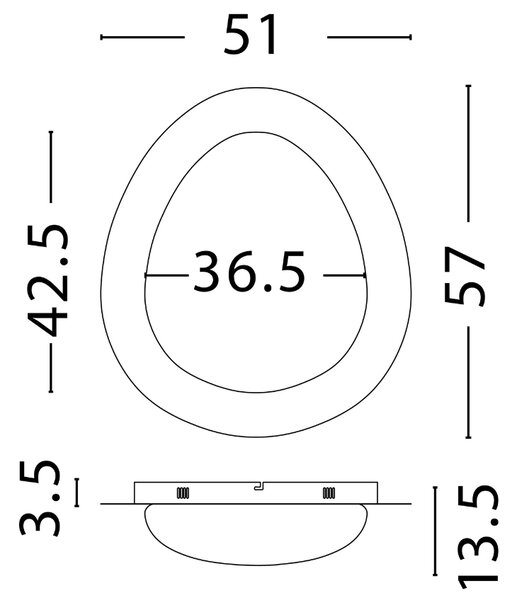 Nova Luce Kovové stropní LED světlo Nimbus 51 x 57 cm