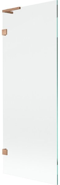 Mexen, Mexen Lunar L 1-křídlová vanová zástěna 70 x 150 cm, transparentní, broušená měď - 897L-070-000-65-00