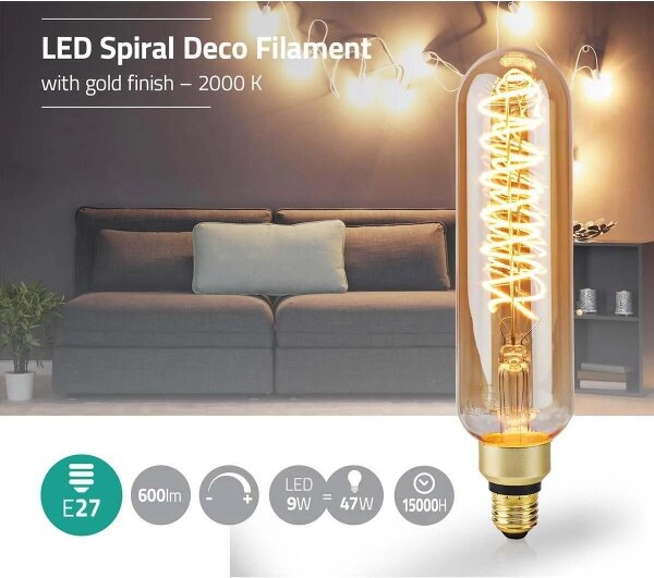 Nedis LBSDE27T65GD - LED Stmívatelná žárovka FILAMENT T65 E27/8,5W/230V 2000K