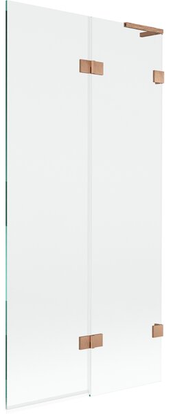 Mexen Lunar L, 2-křídlová vanová zástěna pravá 90 x 150 cm, čiré sklo, měděná matná, 897L-090-100-65-00-P