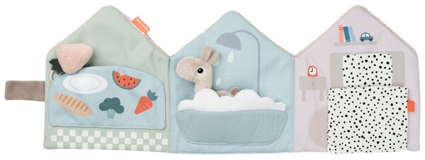 -25 % Dny MOMENTI– Béžová látková knížka s aktivitami ve tvaru domečku Done by Deer Lalee