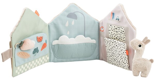-25 % Dny MOMENTI– Béžová látková knížka s aktivitami ve tvaru domečku Done by Deer Lalee