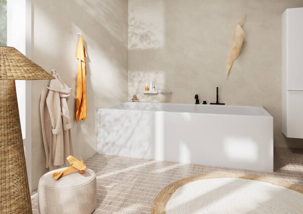 Hansgrohe Tecturis S tříotvorová baterie na okraj vany s jednotkou sBox, matná černá 73447670