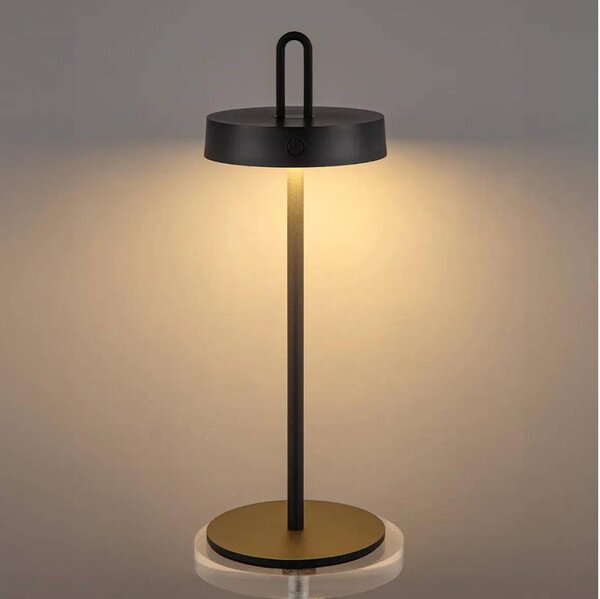 LED Stm. venk. nab. dotyková stolní lampa SHINE LED/1,5W/3,7V 3000 mAh IP44 čern