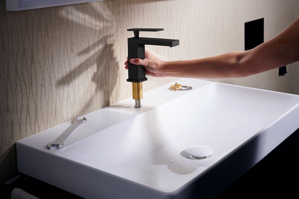 Hansgrohe Tecturis E Páková umyvadlová baterie 110 s ruční sprchou Bidette a sprchovou hadicí 160 cm, matná černá 73210670