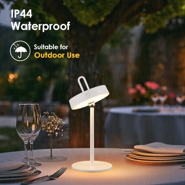 LED Stm. ven. nab. dotyková stolní lampa GENTLE LED/1,5W/3,7V 3000 mAh IP44 bílá