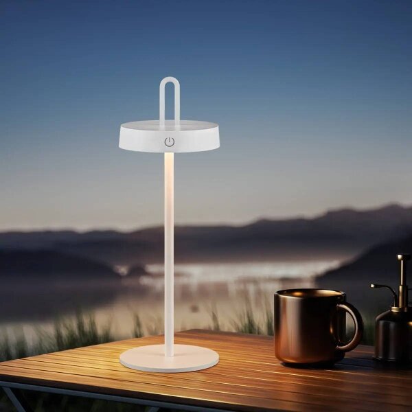 LED Stm. venk. nab. dotyková stolní lampa SHINE LED/1,5W/3,7V 3000 mAh IP44 bílá
