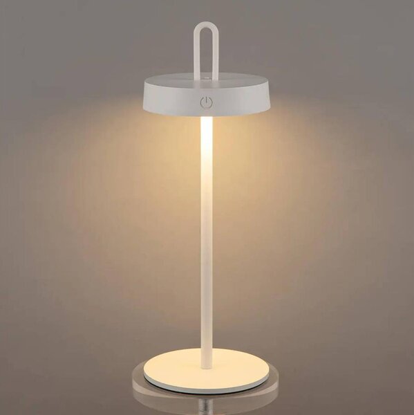 LED Stm. venk. nab. dotyková stolní lampa SHINE LED/1,5W/3,7V 3000 mAh IP44 bílá