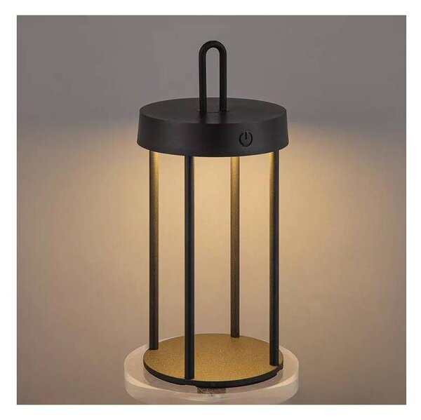 LED Stm. ven. nab. dotyková stolní lampa GENTLE LED/1,5W/3,7V 3000 mAh IP44 čern