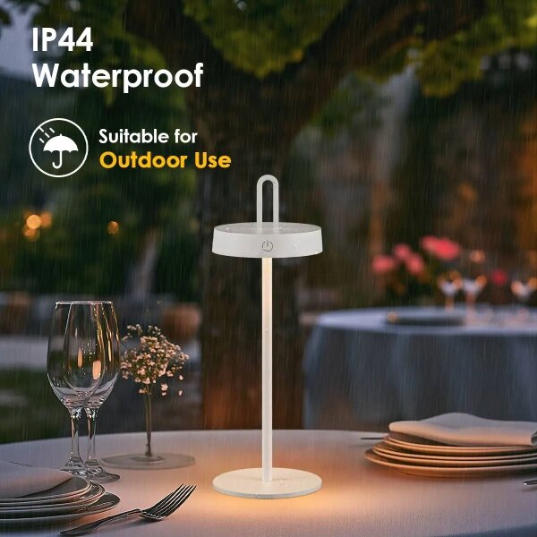 LED Stm. venk. nab. dotyková stolní lampa SHINE LED/1,5W/3,7V 3000 mAh IP44 bílá
