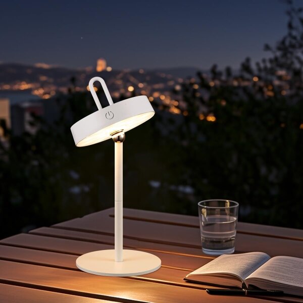LED Stm. ven. nab. dotyková stolní lampa GENTLE LED/1,5W/3,7V 3000 mAh IP44 bílá