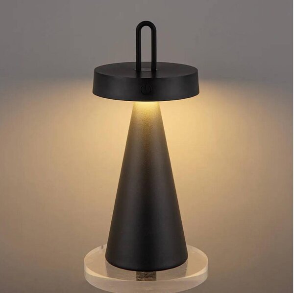 LED Stm. venk. nab. dotyková stolní lampa HALO LED/1,5W/3,7V 3000 mAh IP44 černá