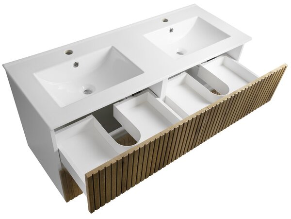 Aqualine Aqualine, PANEDA STRIP umyvadlová skříňka 119x55x45,2cm, dub emporio, PN312