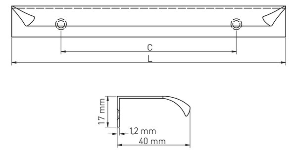 In-Design Nábytková úchytka Hexa černá matná Rozměr úchytky (mm): 150