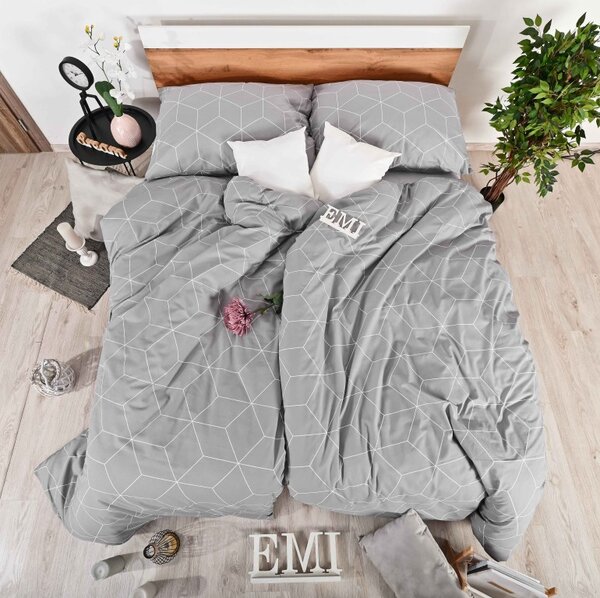 Povlečení bavlněné Alya grey EMI, Standardní set jednolůžko obsahuje 1x 140x200 + 1x 70x90