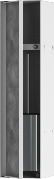 Hansgrohe XtraStoris Rock - Zabudovaný držák na WC kartáč s poličkou s možností obkladu, bílá matná 56060700