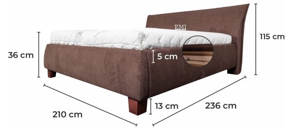 Čalouněná postel VALERIA LUX + lamelový rošt + matrace EMI